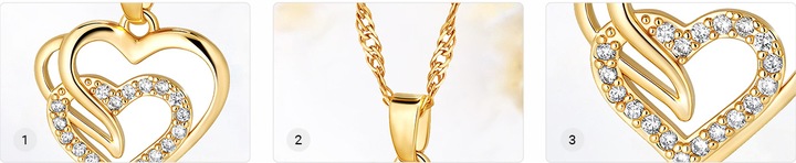 ZŁOTY NASZYJNIK DAMSKI SERCE Z CYRKONIAMI ŁAŃCUSZEK ZAWIESZKA 585 z sercem