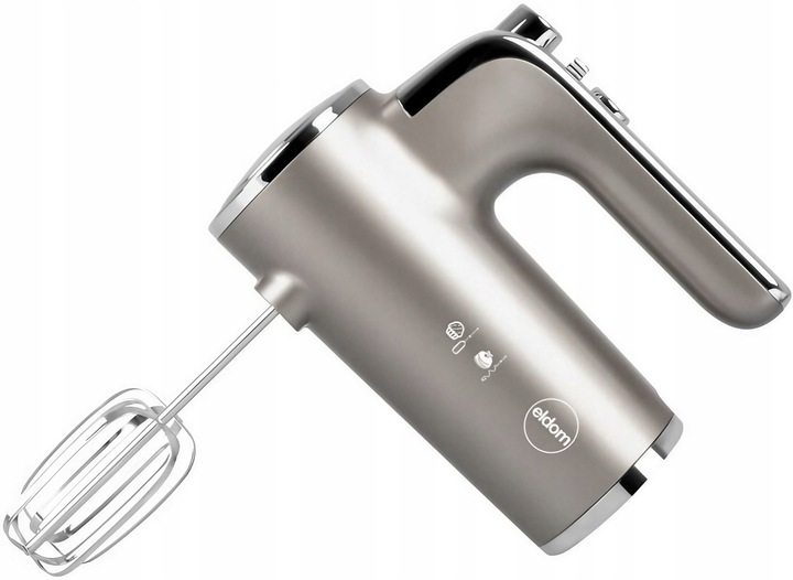 MOCNY Mikser ręczny 5 biegów TURBO MOC 400W INOX SOLIDNY 4 TRZEPACZKI