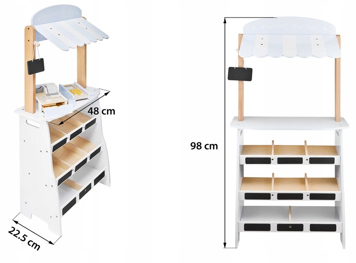 Edukacyjna Zabawka Dla Dzieci Drewniany Stragan z Kasą i Terminalem