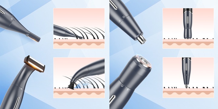 DEPILATOR DO CIAŁA NÓG TWARZY TRYMER DO NOSA BRWI BIKINI GOLARKA DAMSKA