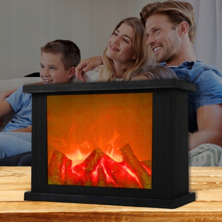 KOMINEK LED LAMPION Z OGNIEM RUCHOMY PŁOMIEŃ ELEKTRYCZNY DEKORACJA ŚWIĘTA