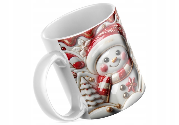 Świąteczny Kubek 3D Bałwanek - Idealny Na Prezent - NOWOŚĆ - HIT