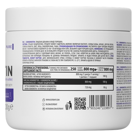 STAWY REGENERACJA CZYSTY SIARCZAN CHONDROITYNY 800MG OSTROVIT 250 PORCJI