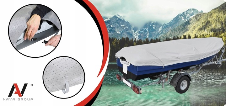 Pokrowiec plandeka osłona przykrycie na łódź łódkę wędkarską 210g 360-390
