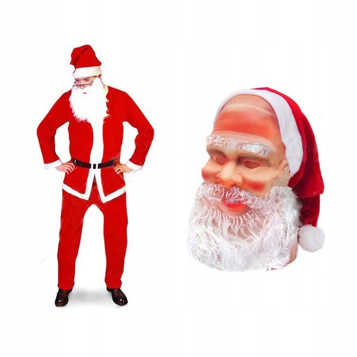 Strój Mikołaja Mikołaj Gwiazdor eko 5 elementów + maska