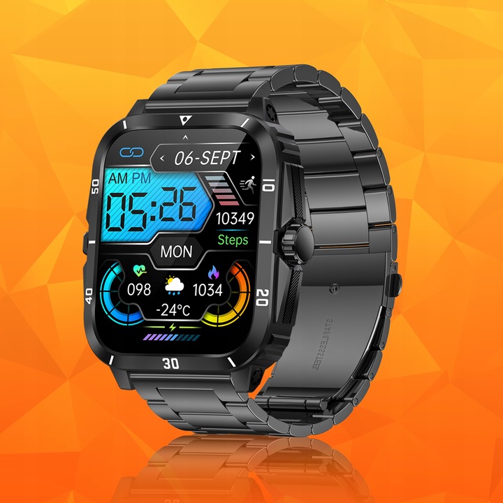 Smartwatch Zegarek Męski Wodooporny PL Menu Rozmowy Smart Watch 3 Paski