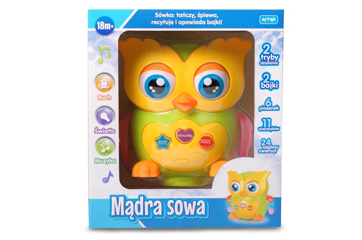 NA PREZENT Mądra Sowa Interaktywna Opowiada bajki chodzi