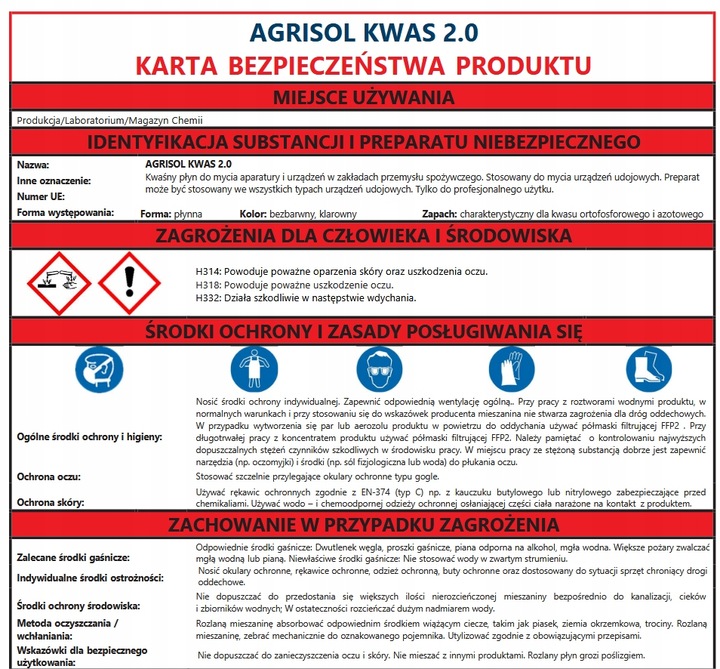 AGRISOL ZASADA I KWAS ŚRODEK DO MYCIA DOJAREK 5KG