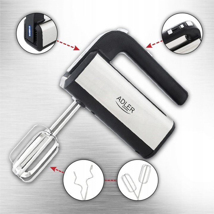 MIKSER RĘCZNY ROBOT KUCHENNY TURBO 800W 5 BIEGÓW