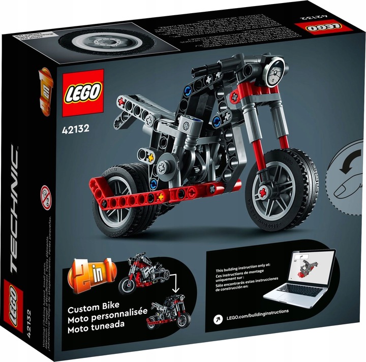 LEGO 42132 Technic Motocykl Motor Chopper 2w1