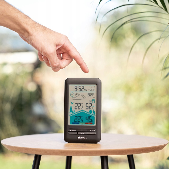 Bezprzewodowa stacja pogody ZEGAR HIGROMETR FIRST AUSTRIA