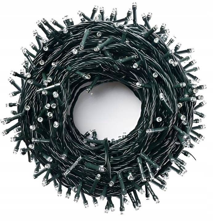 LAMPKI CHOINKOWE 1000 LED BIAŁE ZIMNE IP44 68 M 8 TRYBÓW NA CHOINKĘ