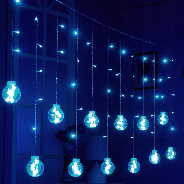 Kurtyna świetlna girlanda lampki świąteczne kule bombki led sople 1005