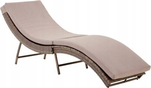 Leżak Ogrodowy Składany RATTANOWY z Poduszką