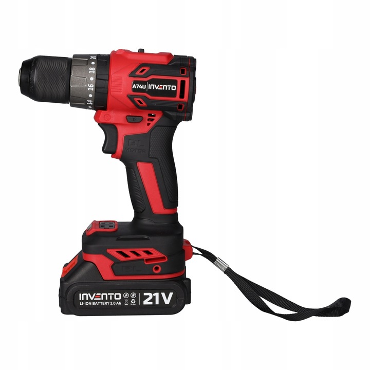 Wiertarko wkrętarka udarowa akumulatorowa 3/8 INVENTO A74U - zestaw 2Ah+4Ah