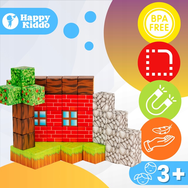 Klocki magnetyczne kreatywne sześciany piksele bloki 100 klocków 3D silne