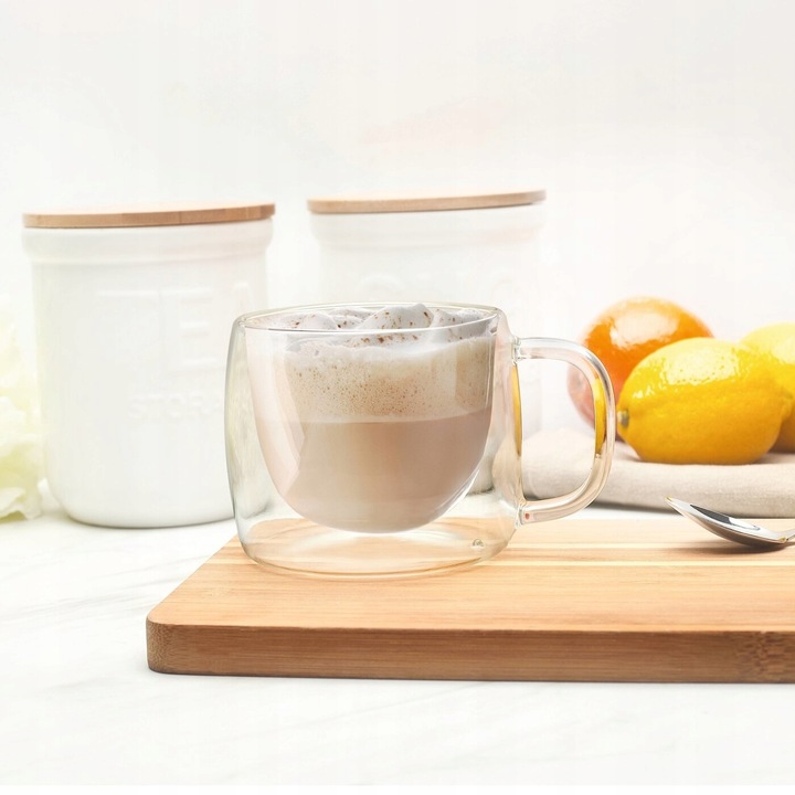 Duże SZKLANKI TERMICZNE do kawy 350ml komplet szklanek 2 szt. Sublime Mona