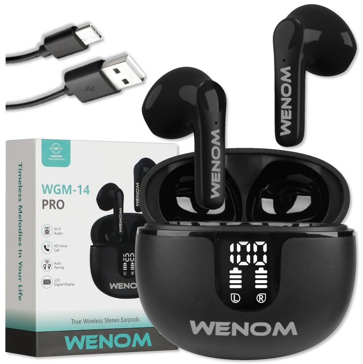 Słuchawki Bezprzewodowe Douszne Sportowe Wodoodporne Wenom WGM 14 PRO TWS
