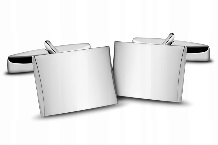 Srebrne spinki do mankietów +GRAWER SP16 gładkie, błyszczące ,polerowane