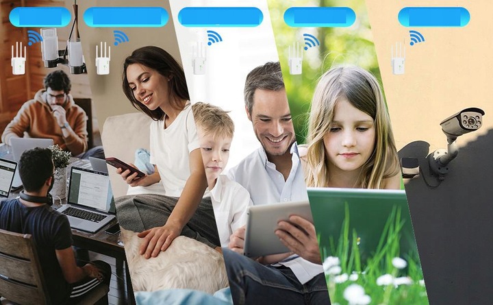 REPEATER WIFI WZMACNIACZ SYGNAŁU Dual Band 2,4Ghz/5Ghz AC1200 1200Mb/s