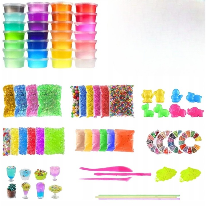 SLIME WIELKI ZESTAW DO ROBIENIA GLUTÓW 154w1 IDEALNY PRZENT DLA DZIECI XXL