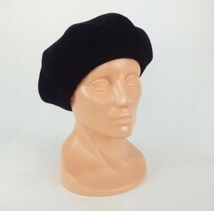 96 Klasyczny BERET FEZKO CZARNY rozm. 11,5 (duży)