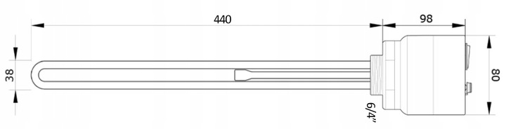 GRZAŁKA z TERMOSTATEM do BOJLERA 2000W 2 kW 6/4