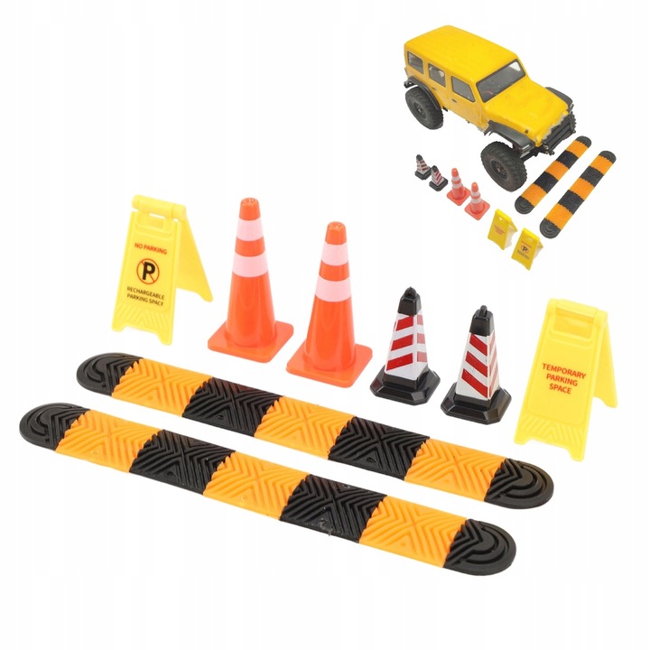 WSPINACZKA SAMOCHÓD NASTRÓJ KAWAŁEK PROGI ZWALNIAJĄCE ROŻKI ZNAKI OSTRZEGAW