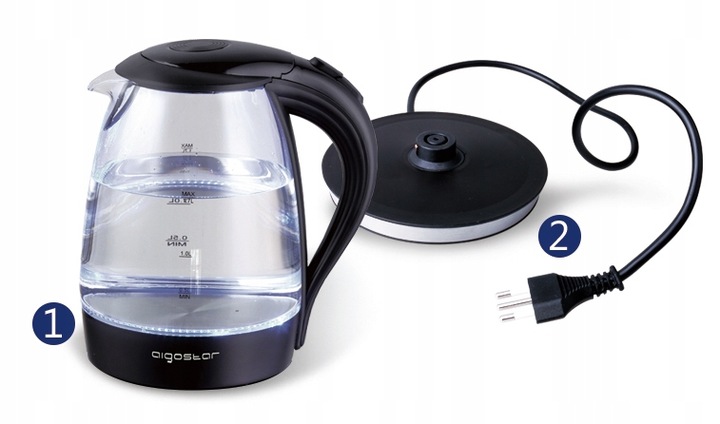 Czajnik elektryczny Aigostar Adam 2200 W 1,7 l czarny