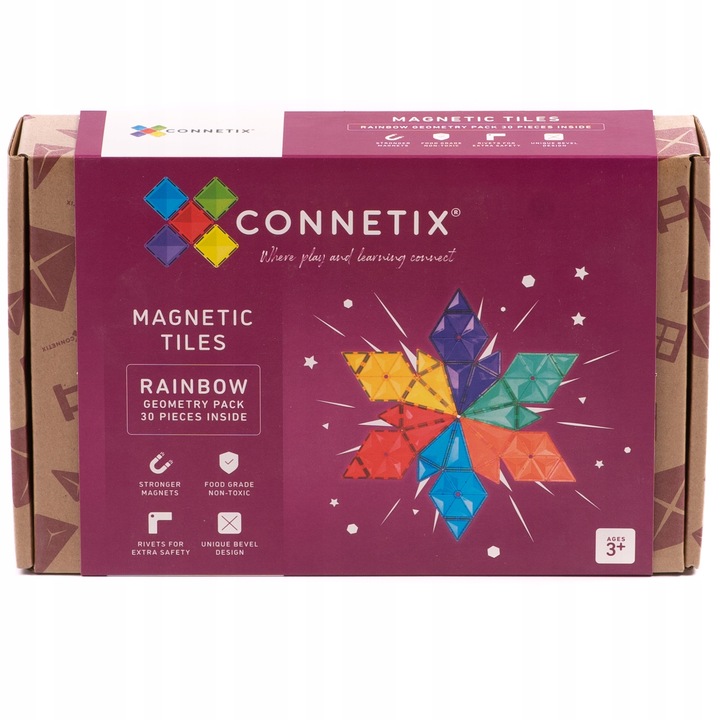 Connetix 30 el. klocki magnetyczne Geometry Pack geometryczne