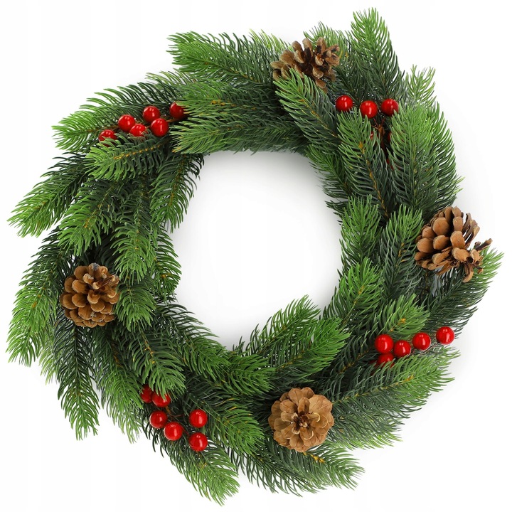 WIANEK ŚWIĄTECZNY STROIK NA DRZWI STÓŁ WIENIEC OZDOBA PREMIUM ŚWIĘTA 45 cm