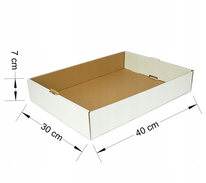 Tacka na ciasto biała 40x30x7 cm pudełko opakowanie karton na babeczki