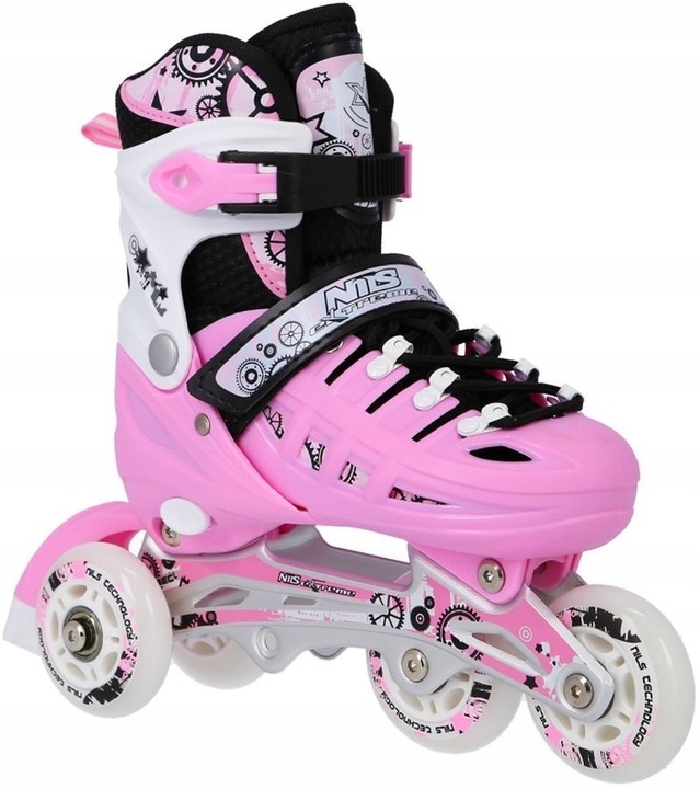 NILS 4w1 Łyżworolki Rolki Regulowane Wrotki Dziecięce Rekreacyjne 31-34