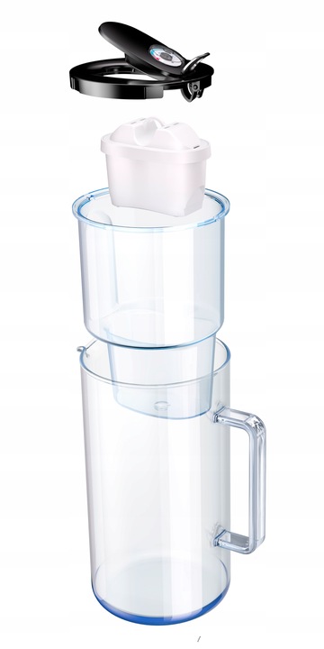 Dzbanek filtrujący szklany Aquaphor Glass 2,5l z wkładem Maxfor+ H, czarny