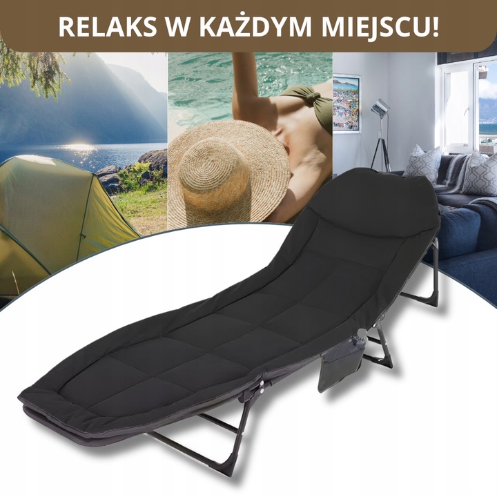 Łóżko Turystyczne Składane Polowe Leżak Kanadyjka Leżanka Stabilne Materac