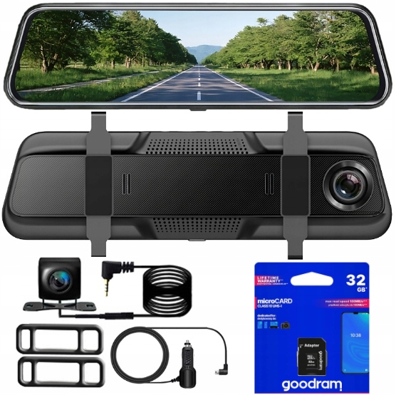 WIDEOREJESTRATOR JAZDY DOTYKOWY KAMERA COFANIA REJESTRATOR PRZÓD TYŁ MenuPL