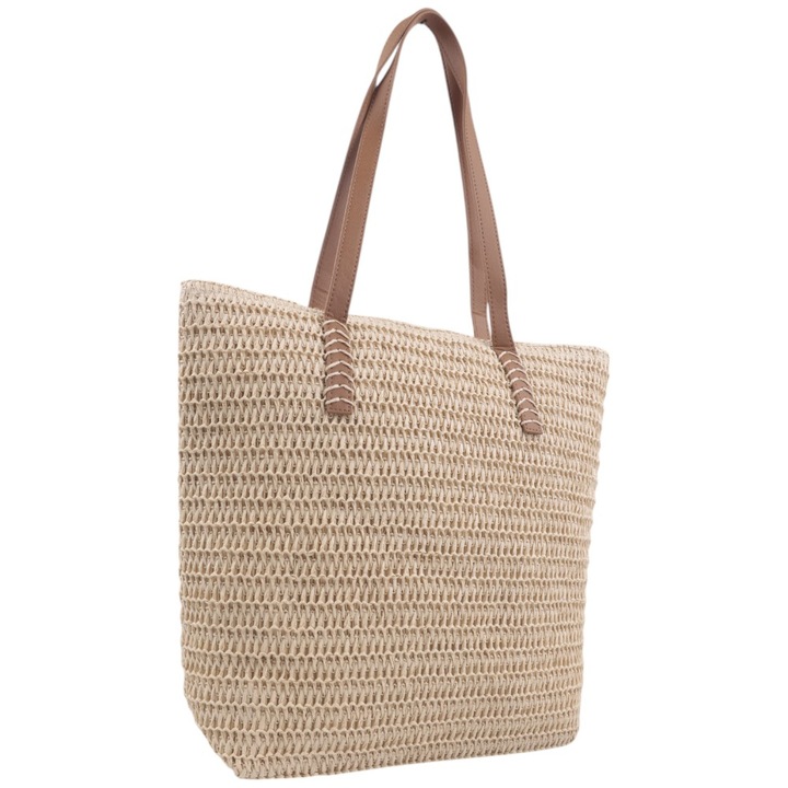 Torebka damska shopper na ramię słomiana lato shopperki pojemne torebki