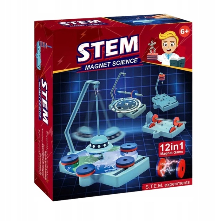 Zestaw Edukacyjny Eksperymenty Magnetyczne Nauka Logika Mały Fizyk 12W1
