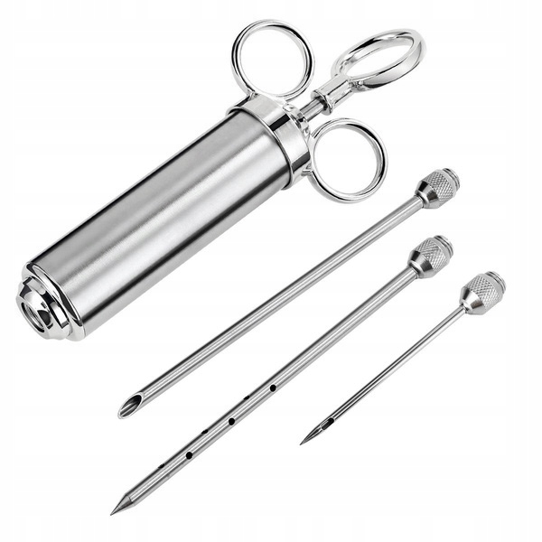 Strzykawka do PEKLOWANIA Natrysku Mięsa MARYNATĄ NASTRZYKIWARKA Stal 3 IGŁY