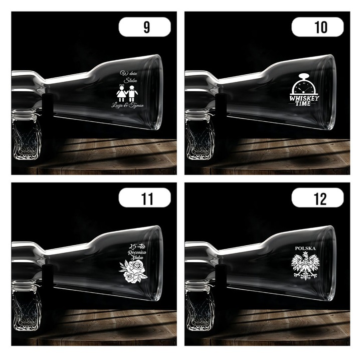 Zestaw do Whisky Karafka Karabin 4 Szklanki Grawer Prezent Urodziny Święta