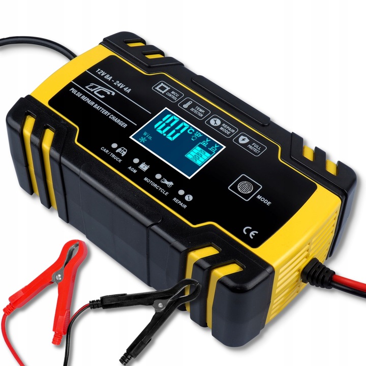 PROSTOWNIK ŁADOWARKA AUTOMATYCZNY INTELIGENTNY LCD 24V 12V 8A