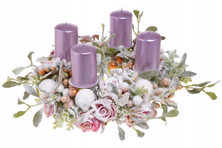 Komplet świec 7,9,11,13cm adwentowe świeczki stroik białe perłowe