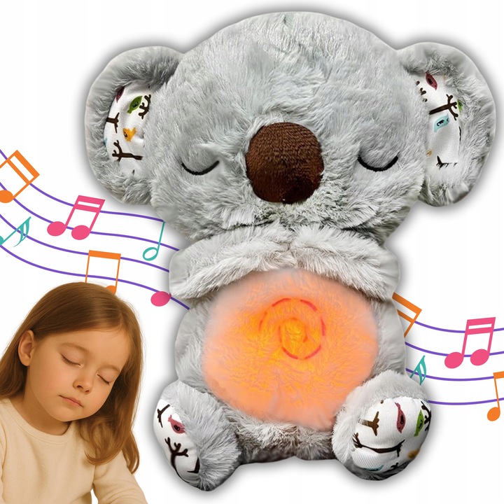 SZUMIĄCY KOALA MIŚ ODDYCHAJĄCA PRZYTULANKA MASKOTKA SZUMIĄCA USPOKAJACZ