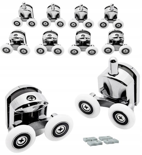 Rolki Kółka Do Kabiny Prysznicowej Komplet Rolek Kabin Prysznicowych Chrom