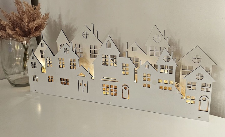 Domki świąteczne, dekoracja świąteczna 60cm lampka led