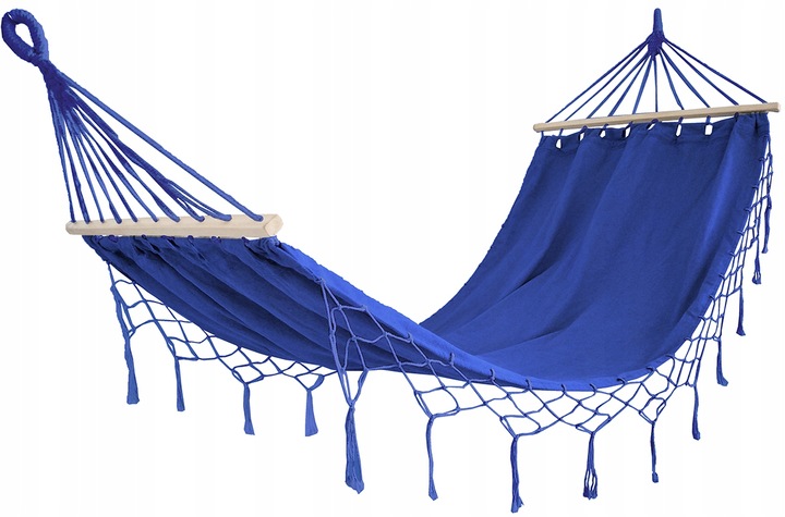 HAMAK OGRODOWY Z DRĄŻKIEM DUŻY MOCNY WYTRZYMAŁY BOHO 200x100cm MIX