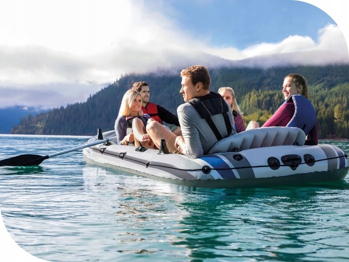 Ponton Wędkarski Excursion 5 osób Intex Pompka+Wiosła+Klej 68325 MODEL 2025