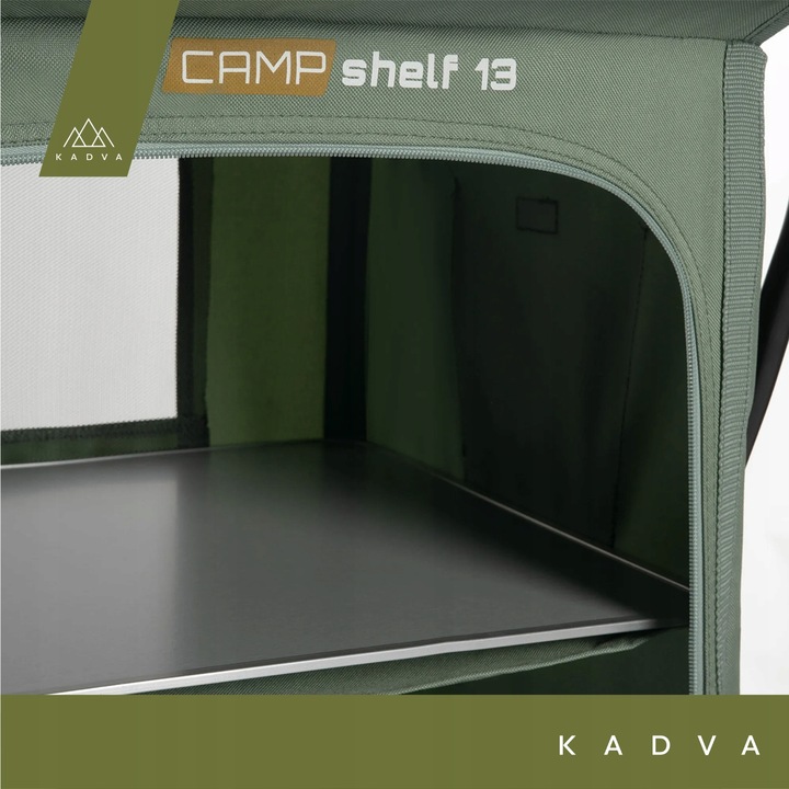 Szafka turystyczna KADVA CAMPshelf 13 zielony OS Aluminiowa powierzchnia