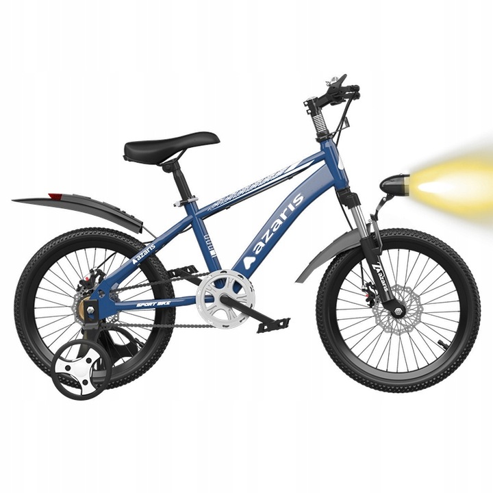 ROWER DZIECIĘCY ROWEREK 16 CALI TARCZE KOŁA BOCZNE AMORTYZATOR OSŁONA LED