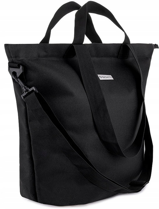 Torebka damska torba shopperka na zakupy czarna do pracy na ramię ZAGATTO